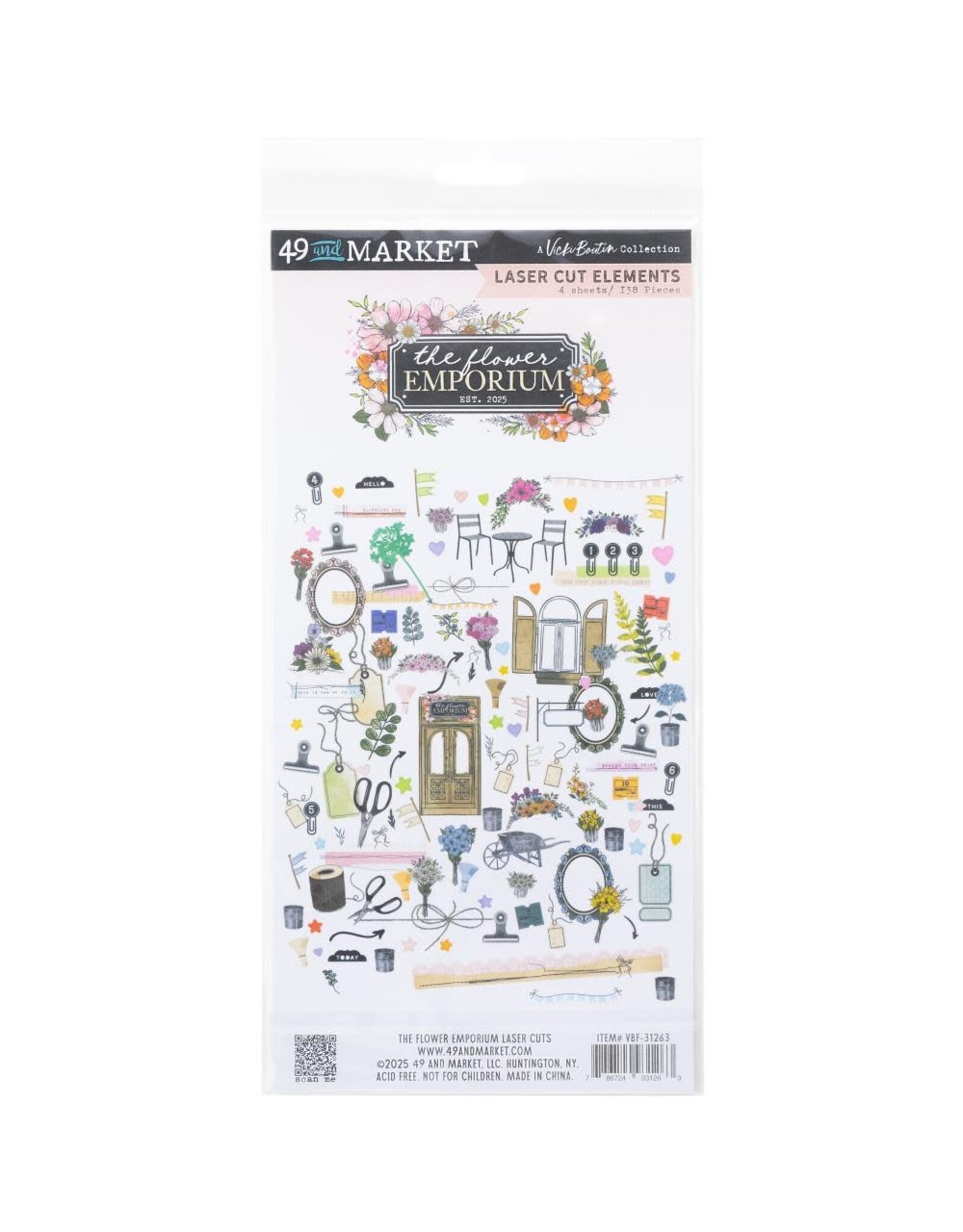 49 AND MARKET 49 AND MARKET THE FLOWER EMPORIUM 6x12 LASER CUT ELEMENTS 138/PK