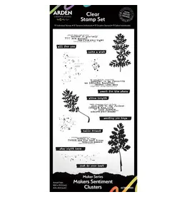 ARDEN CREATIVE STUDIO ARDEN CREATIVE STUDIO MAKER SERIES MAKER'S SENTIMENT CLUSTERS 4x8 CLEAR STAMP SET