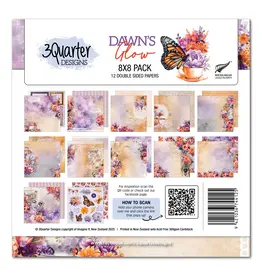 3QUARTER DESIGNS 3QUARTER DESIGNS DAWN'S GLOW 8x8 PAPER PACK 12 SHEETS