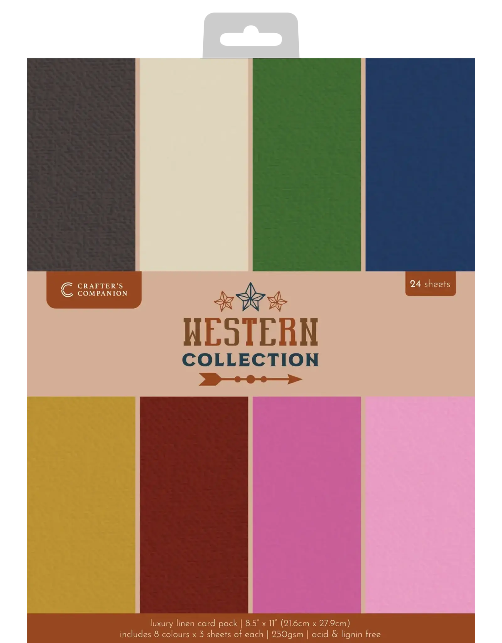 CRAFTERS COMPANION CRAFTERS COMPANION WESTERN COLLECTION 8.5x11 LUXURY LINEN CARD