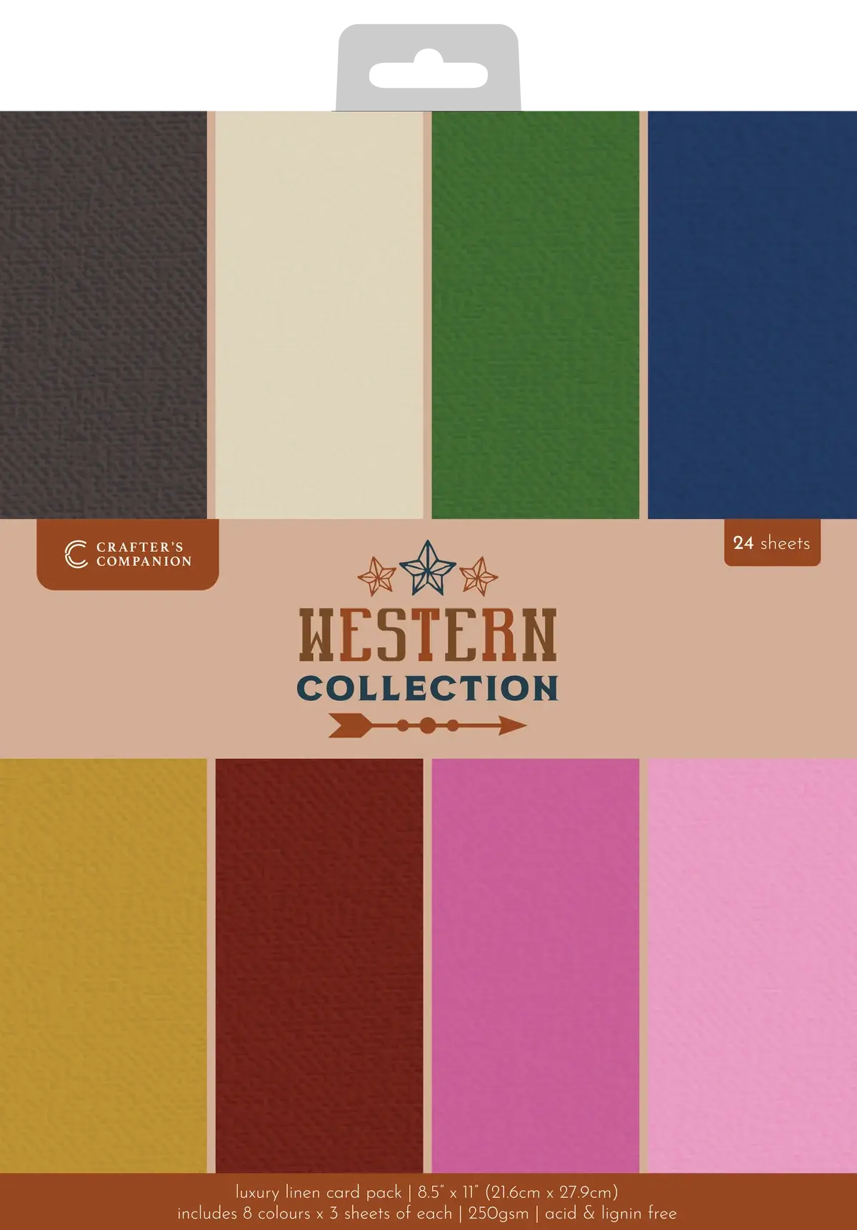 CRAFTERS COMPANION CRAFTERS COMPANION WESTERN COLLECTION 8.5x11 LUXURY LINEN CARD