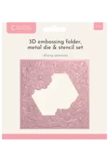 CRAFTERS COMPANION CRAFTERS COMPANION ALLURING ANEMONES 3D EMBOSSING FOLDER, STENCIL AND DIE SET