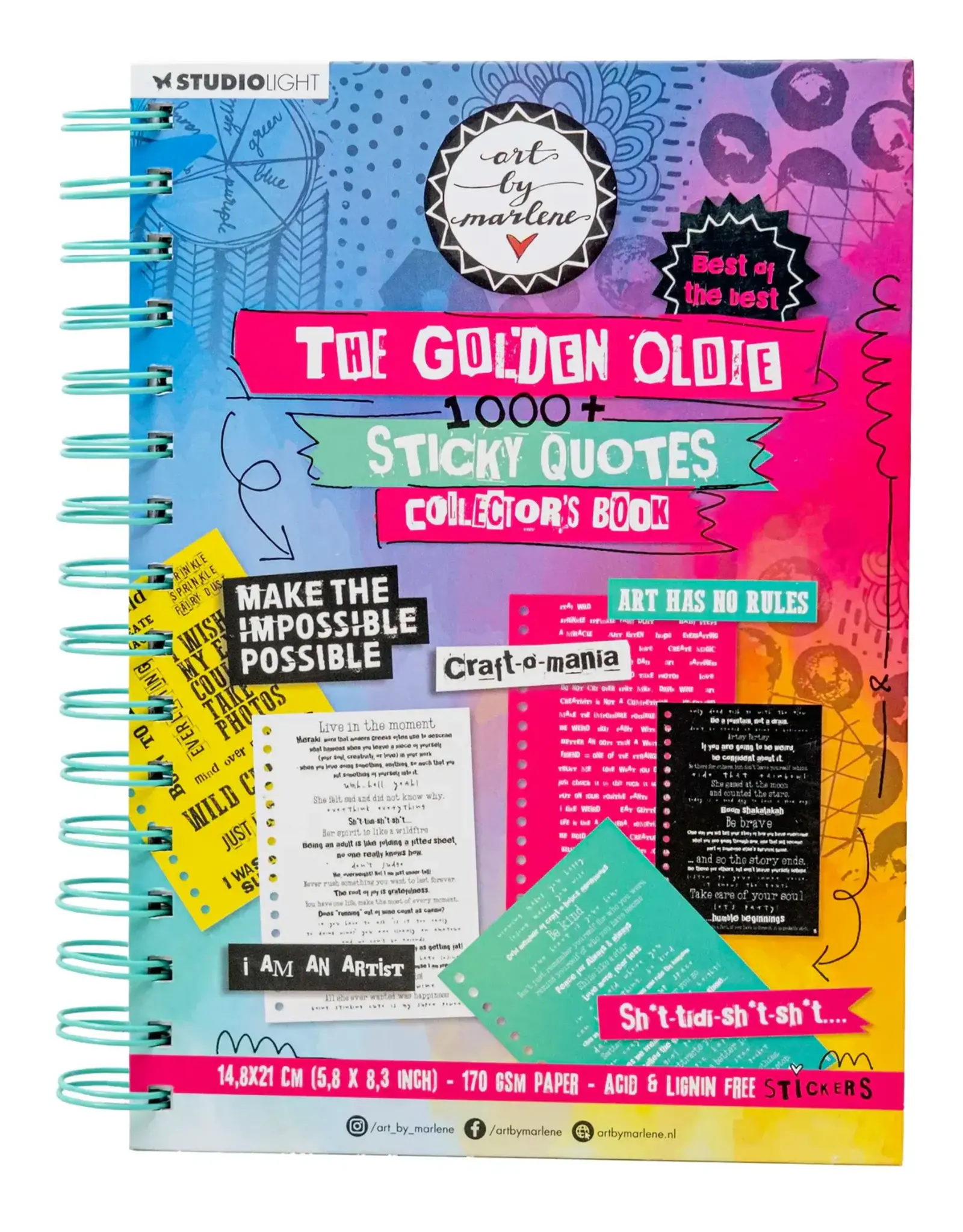STUDIOLIGHT STUDIOLIGHT ART BY MARLENE ESSENTIALS COLLECTION STICKY QUOTES THE GOLDEN OLDIES COLLECTOR'S BOOK