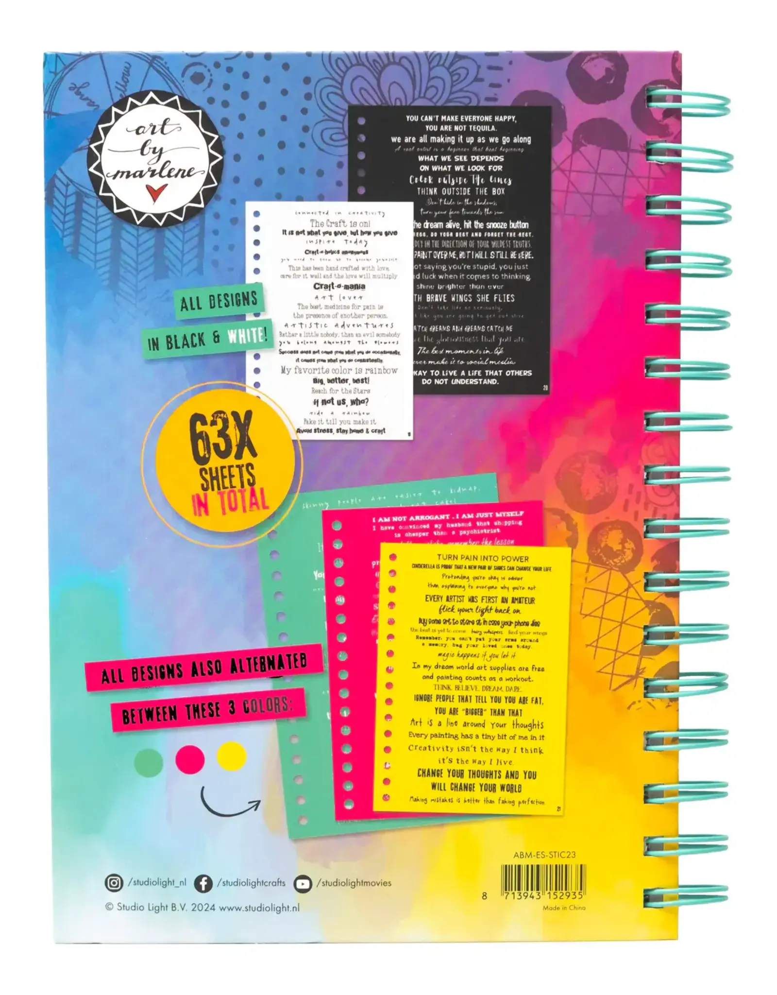 STUDIOLIGHT STUDIOLIGHT ART BY MARLENE ESSENTIALS COLLECTION STICKY QUOTES THE GOLDEN OLDIES COLLECTOR'S BOOK