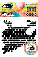 VISIBLE IMAGE VISIBLE IMAGE DISTRESSED BRICK 6x6 STENCIL