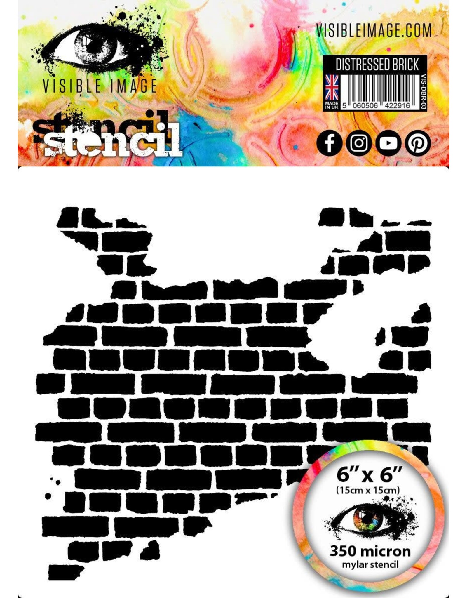 VISIBLE IMAGE VISIBLE IMAGE DISTRESSED BRICK 6x6 STENCIL