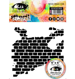 VISIBLE IMAGE VISIBLE IMAGE DISTRESSED BRICK 6x6 STENCIL