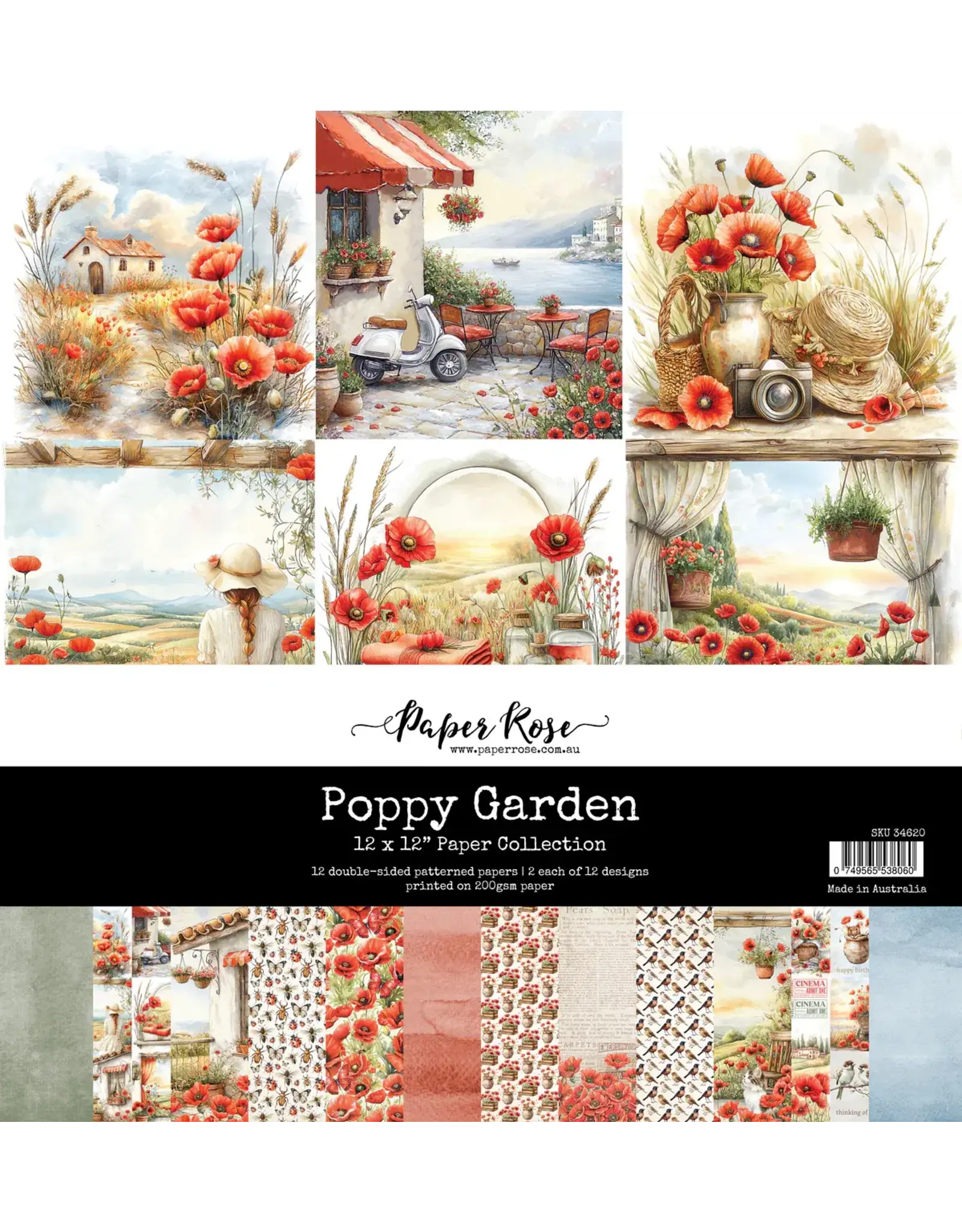 PAPER ROSE PAPER ROSE POPPY GARDEN 12x12 PAPER COLLECTION