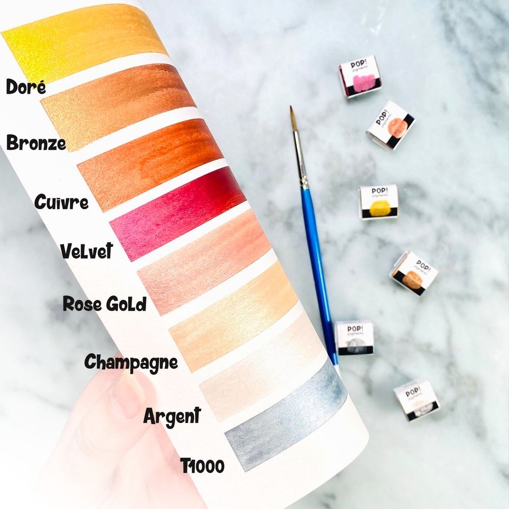 POP! PIGMENTS POP! PIGMENTS AQUARELLE MÉTALLIQUE 8/PK