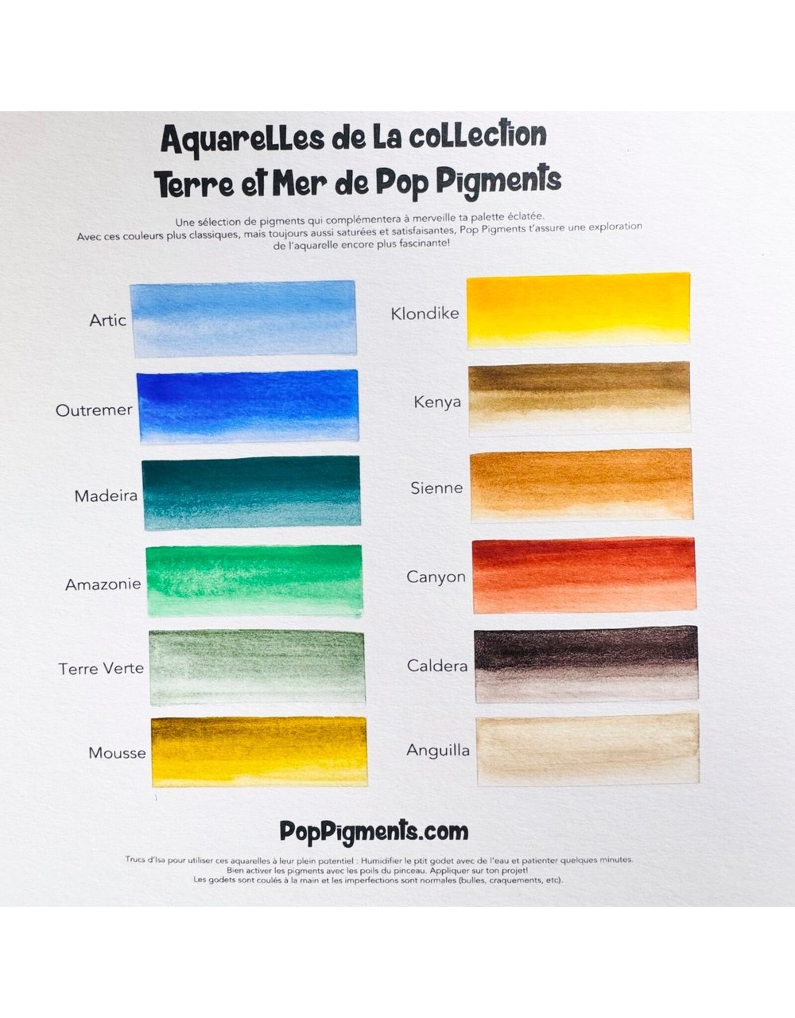 POP! PIGMENTS POP! PIGMENTS PALETTE AQUARELLE TERRE ET MER 12/PK