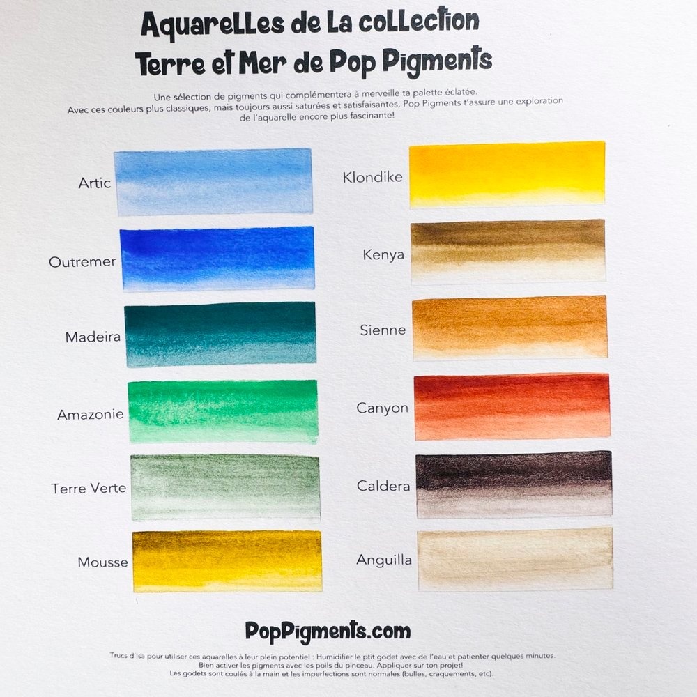 POP! PIGMENTS POP! PIGMENTS PALETTE AQUARELLE TERRE ET MER 12/PK