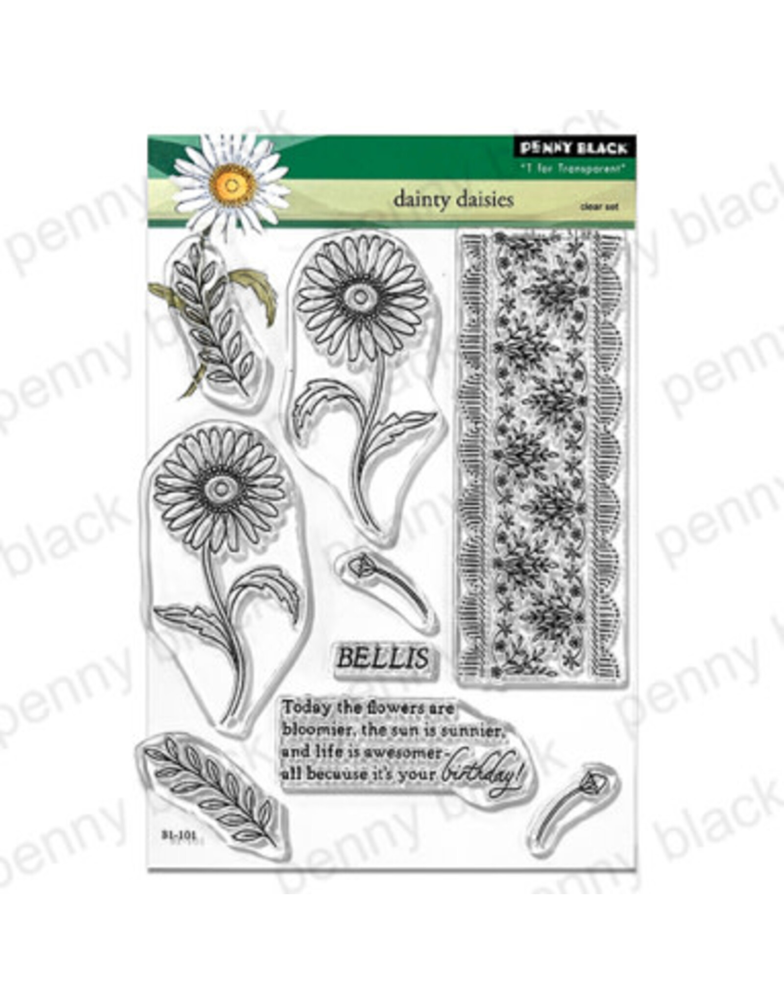 PENNY BLACK PENNY BLACK DAINTY DAISIES CLEAR STAMP SET