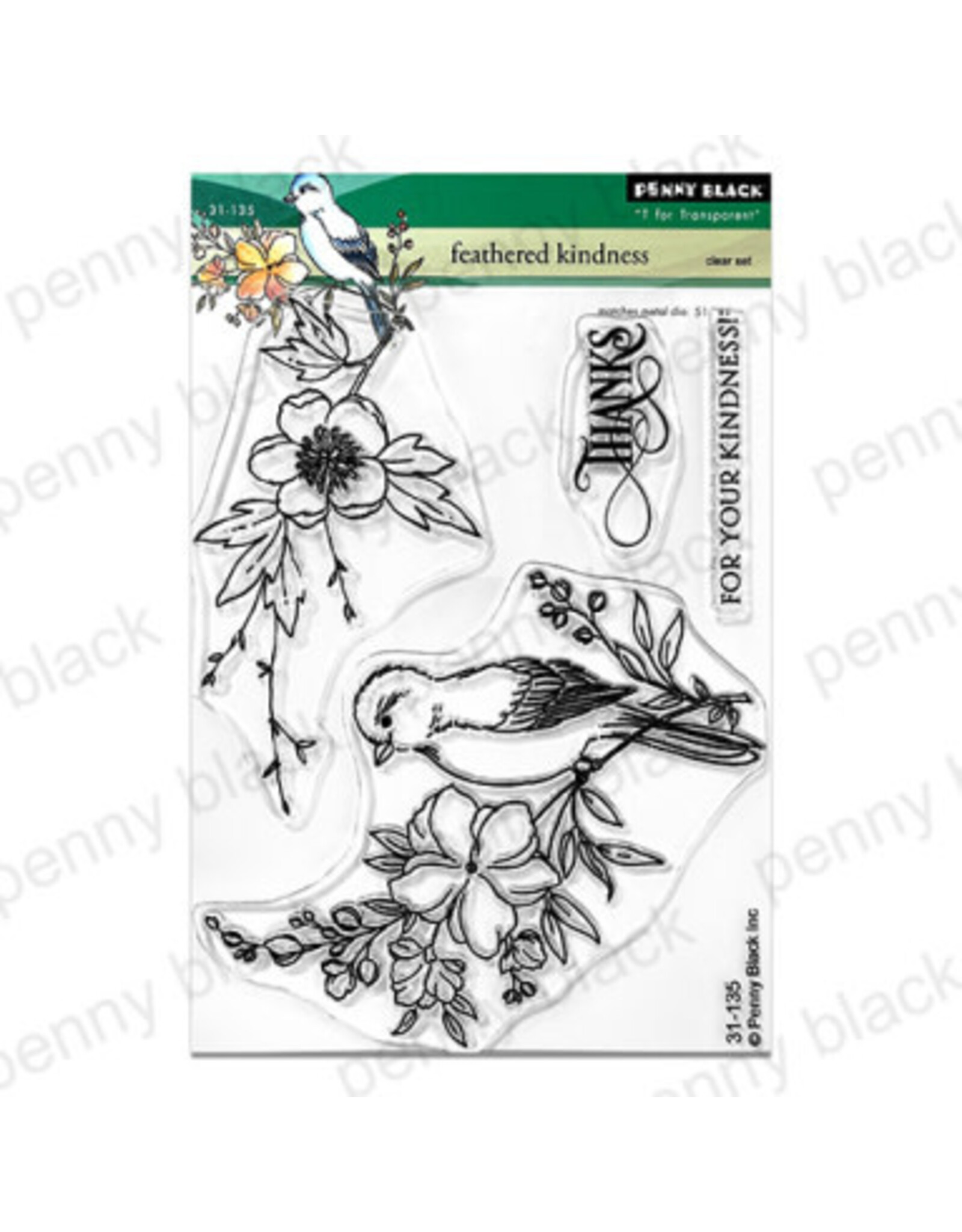 PENNY BLACK PENNY BLACK FEATHERED KINDNESS CLEAR STAMP SET