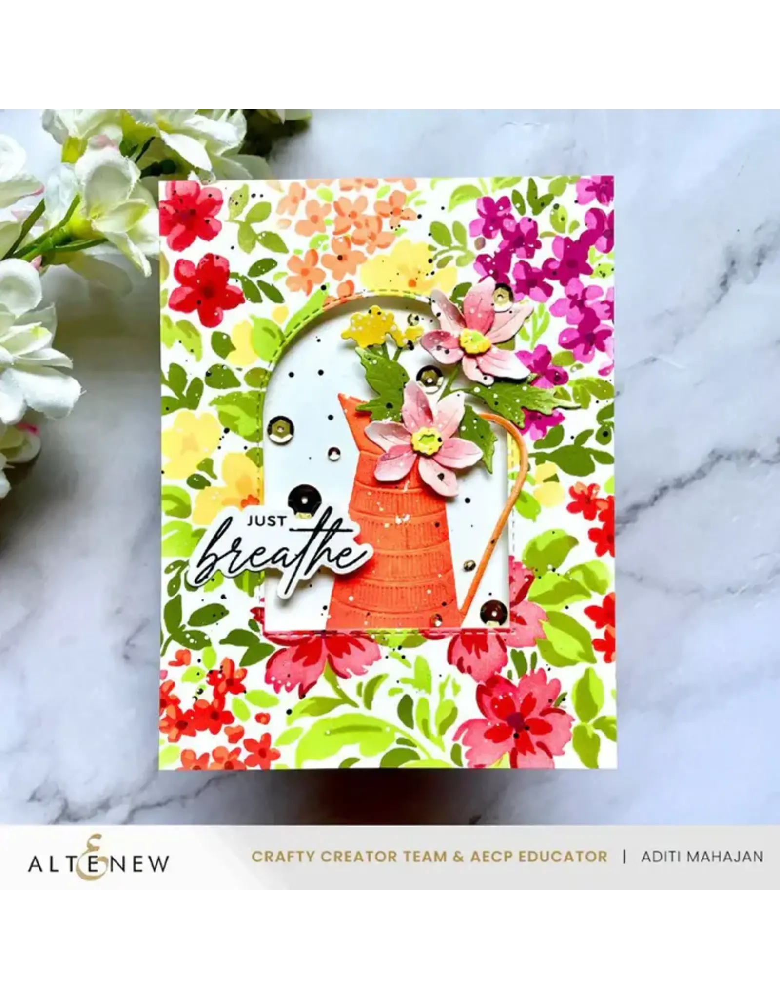 ALTENEW ALTENEW DITSY FLOWERS WALLPAPER LAYERING STENCIL SET 7/PK