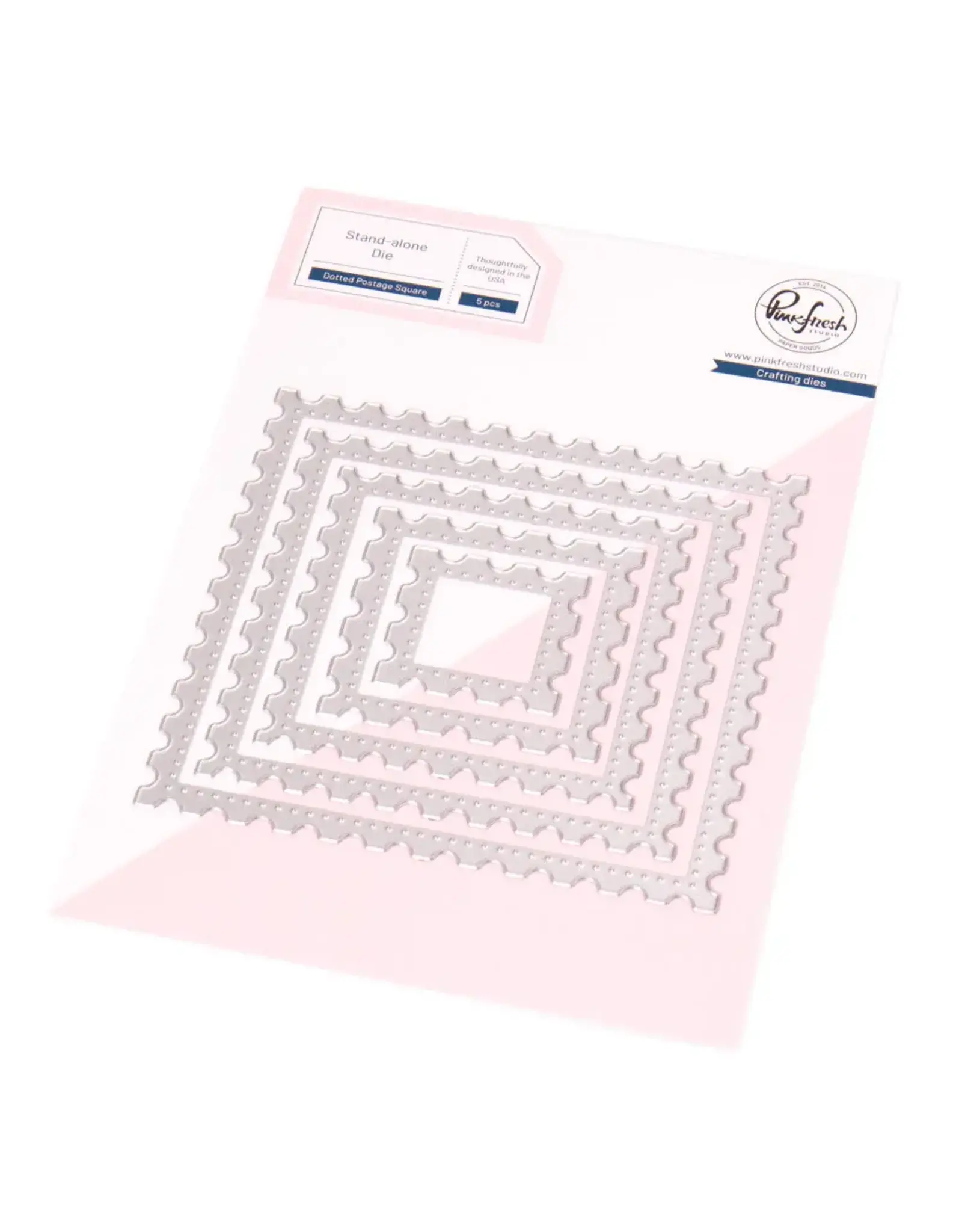 PINKFRESH PINKFRESH STUDIO DOTTED POSTAGE SQUARE DIE SET