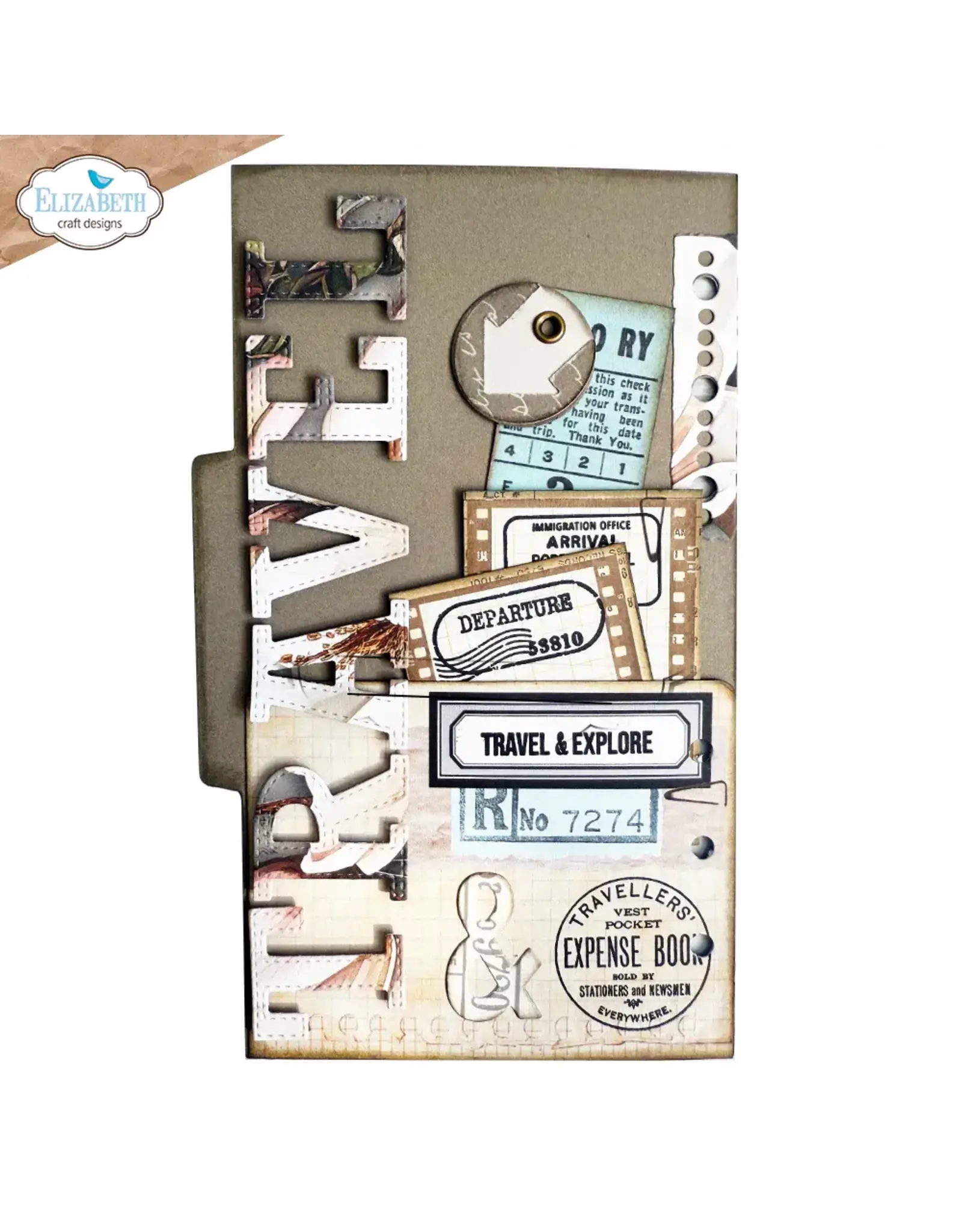 ELIZABETH CRAFT DESIGNS ELIZABETH CRAFT DESIGNS PLANNER ESSENTIALS TRAVEL JOURNAL CLEAR STAMP SET