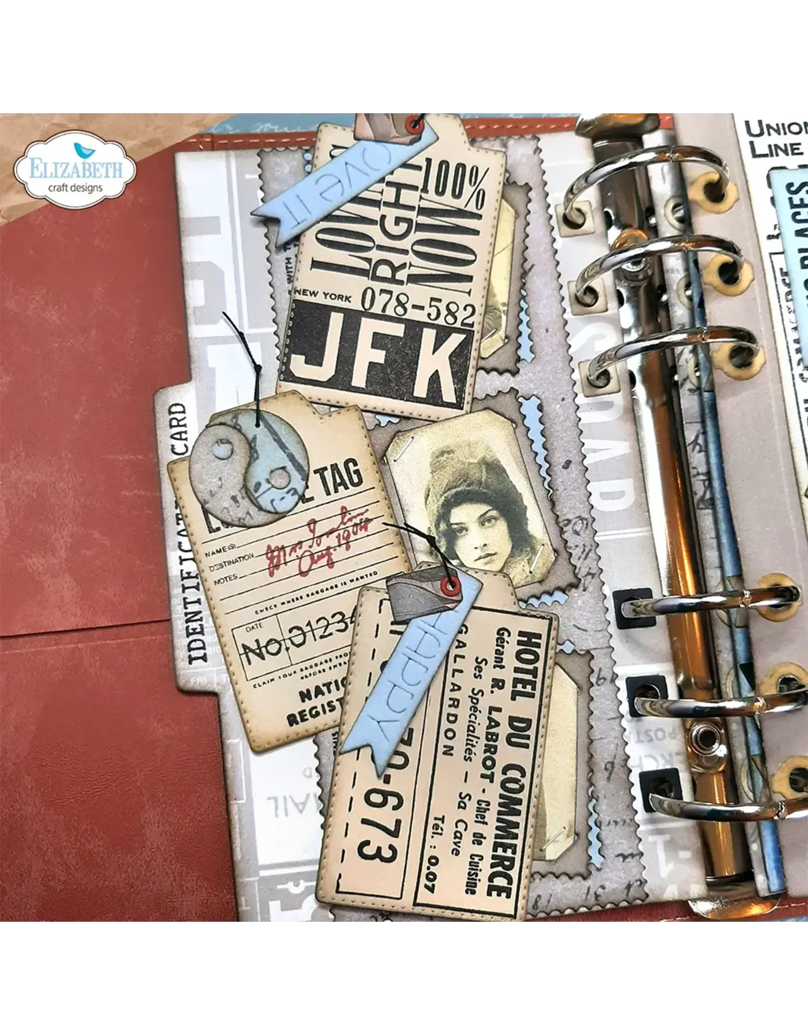 ELIZABETH CRAFT DESIGNS ELIZABETH CRAFT DESIGNS PLANNER ESSENTIALS TRAVELS FROM THE PAST 3 CLEAR STAMP SET
