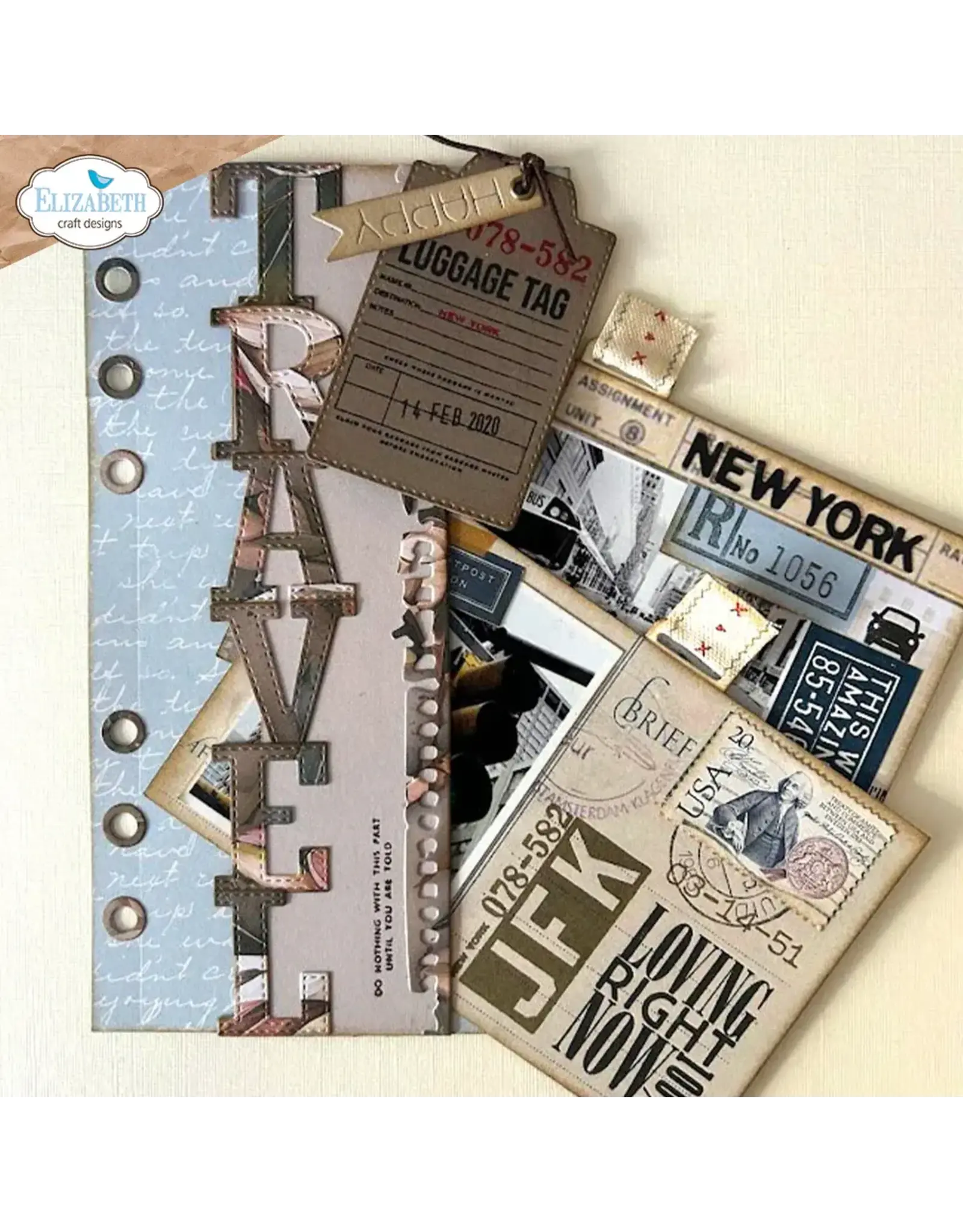 ELIZABETH CRAFT DESIGNS ELIZABETH CRAFT DESIGNS PLANNER ESSENTIALS TRAVELS FROM THE PAST 3 CLEAR STAMP SET