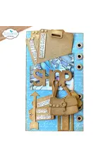 ELIZABETH CRAFT DESIGNS ELIZABETH CRAFT DESIGNS PLANNER ESSENTIALS SLANTING LIBRARY POCKET WITH BAG DIE SET