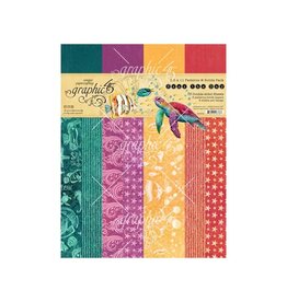 GRAPHIC 45 GRAPHIC 45 SEAS THE DAY PATTERNS & SOLIDS 8.5x11 COLLECTION PACK