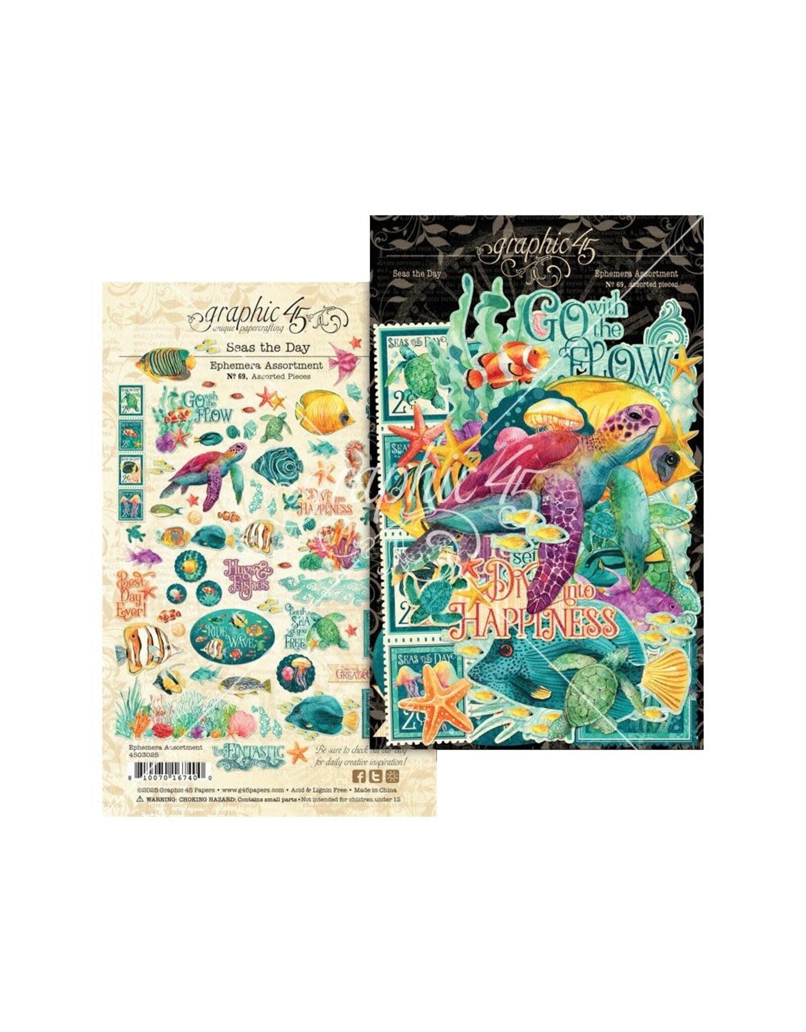 GRAPHIC 45 GRAPHIC 45 SEAS THE DAY EPHEMERA SET