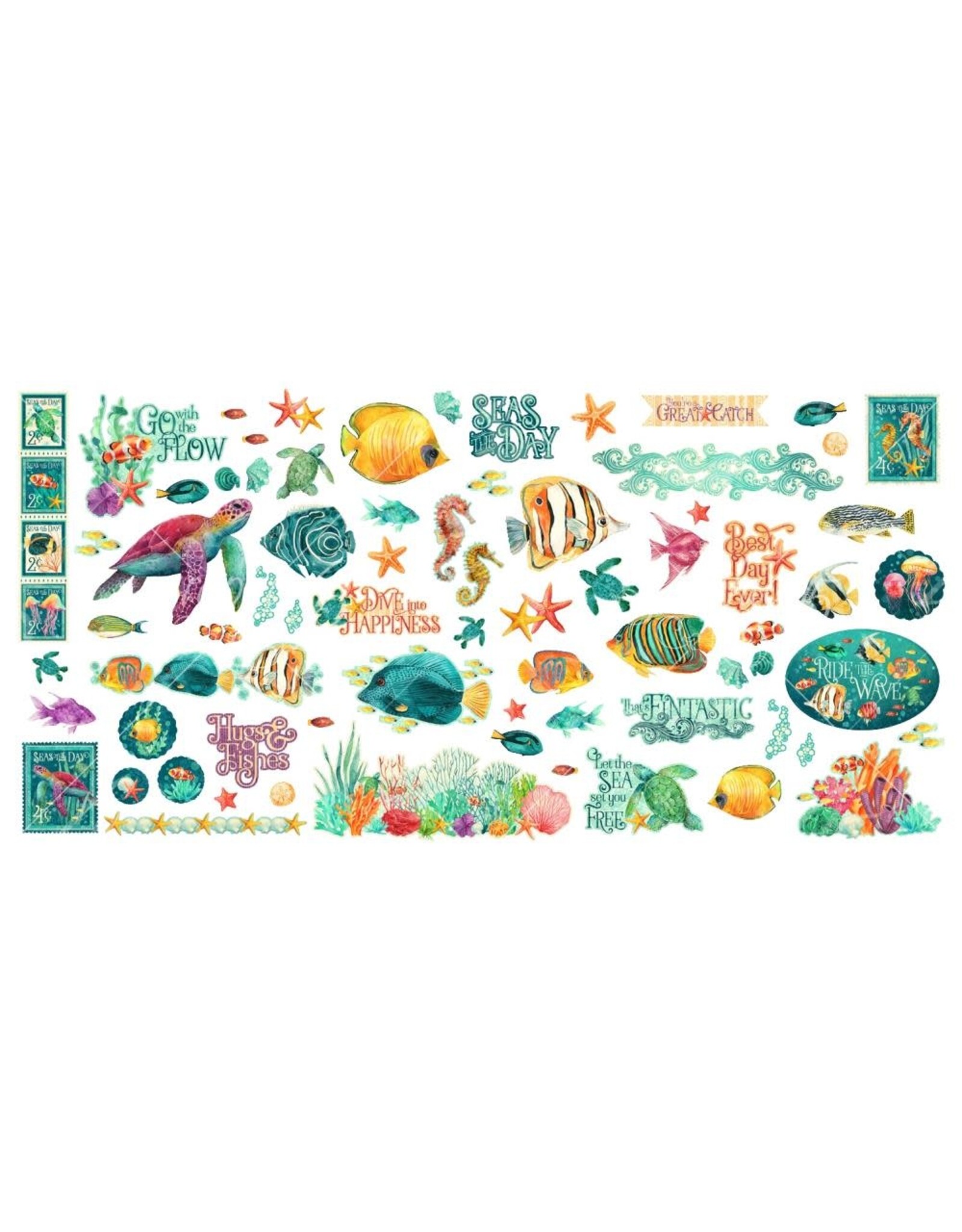 GRAPHIC 45 GRAPHIC 45 SEAS THE DAY EPHEMERA SET