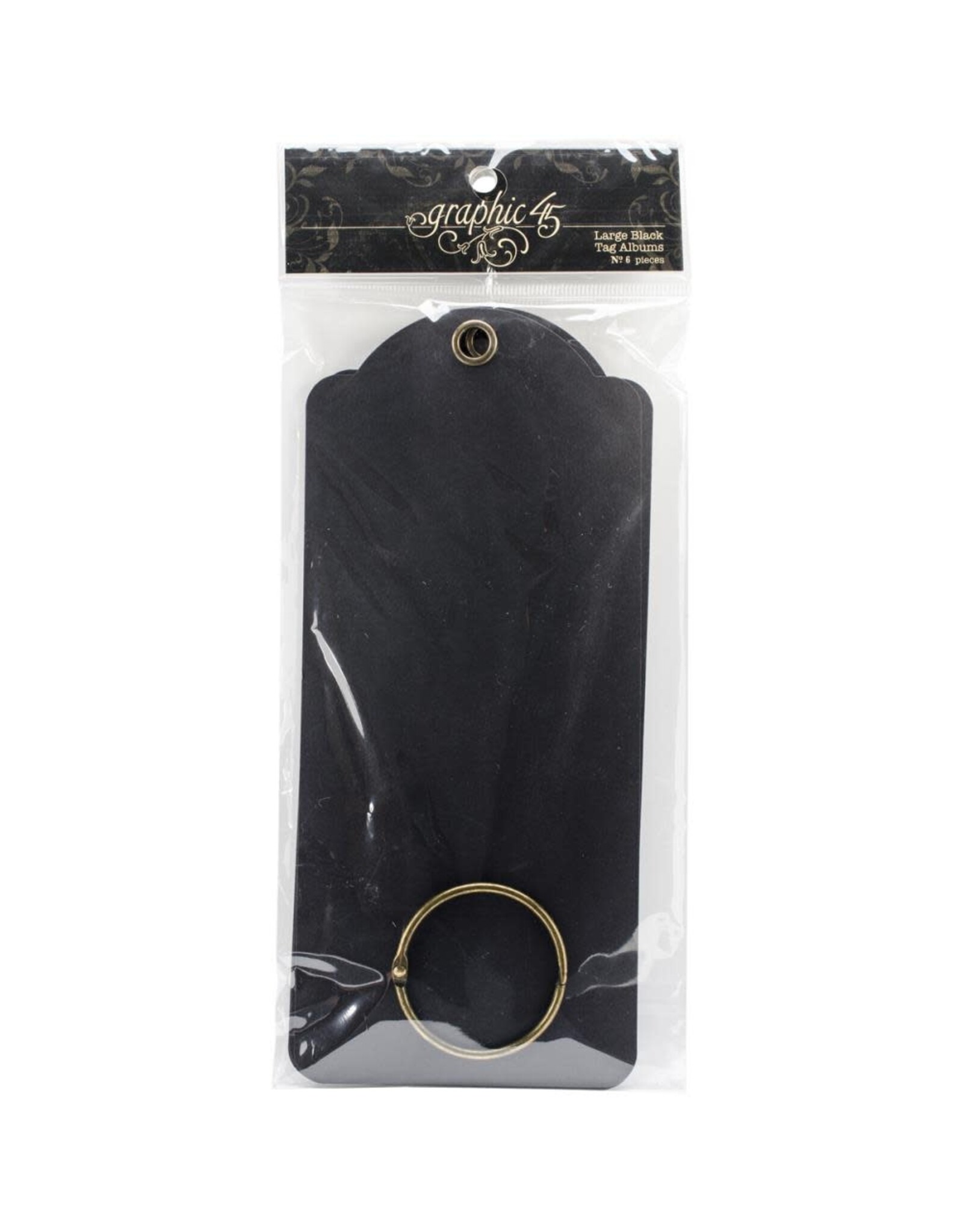 GRAPHIC 45 GRAPHIC 45 STAPLES BLACK LARGE TAG ALBUM 8.75x3.875