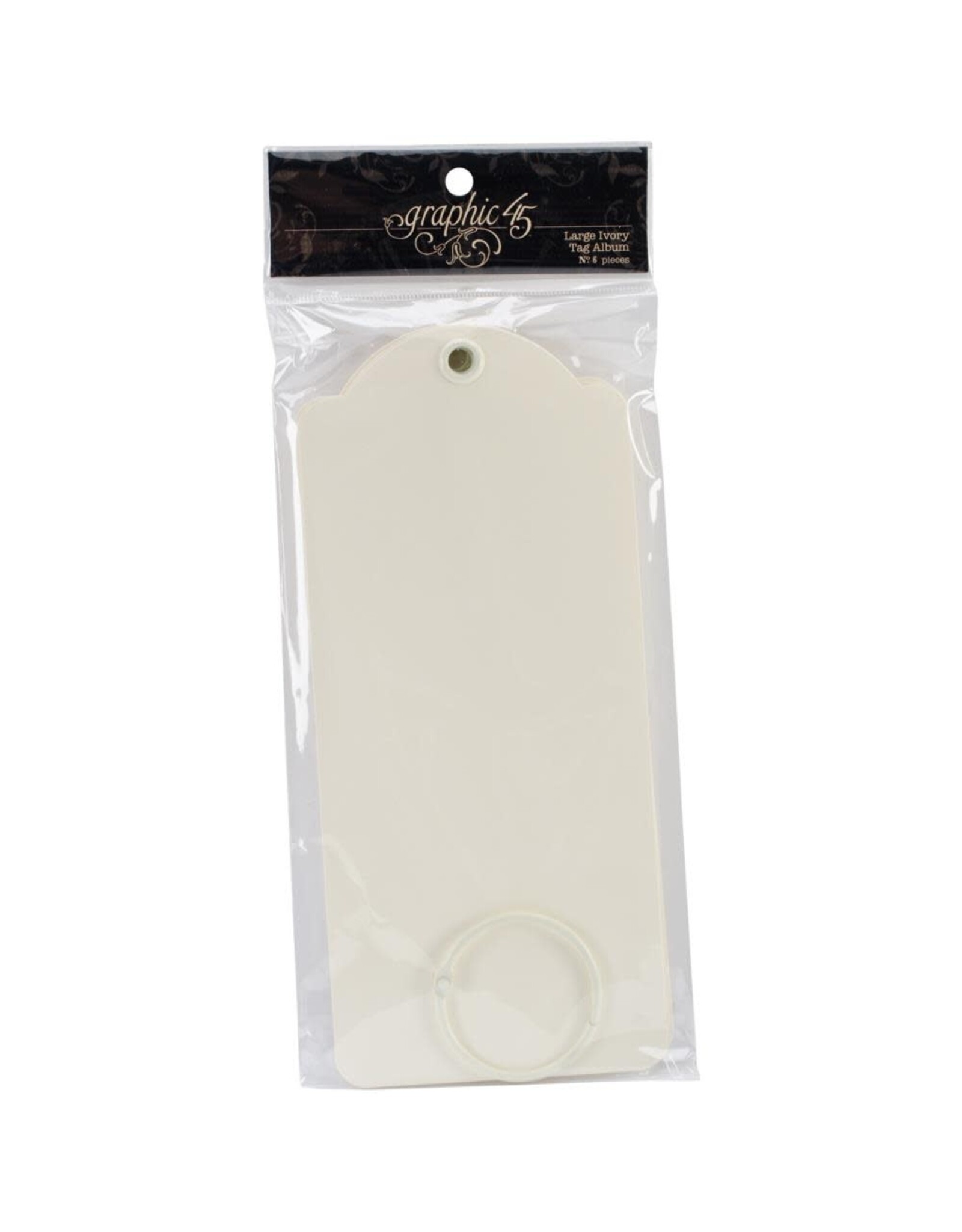 GRAPHIC 45 GRAPHIC 45 STAPLES IVORY LARGE TAG ALBUM 8.75x3.875