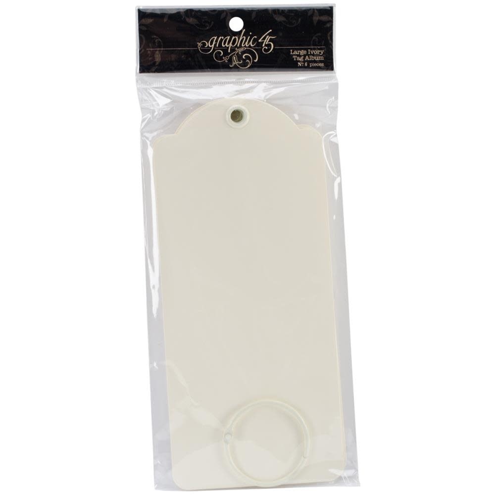 GRAPHIC 45 GRAPHIC 45 STAPLES IVORY LARGE TAG ALBUM 8.75x3.875