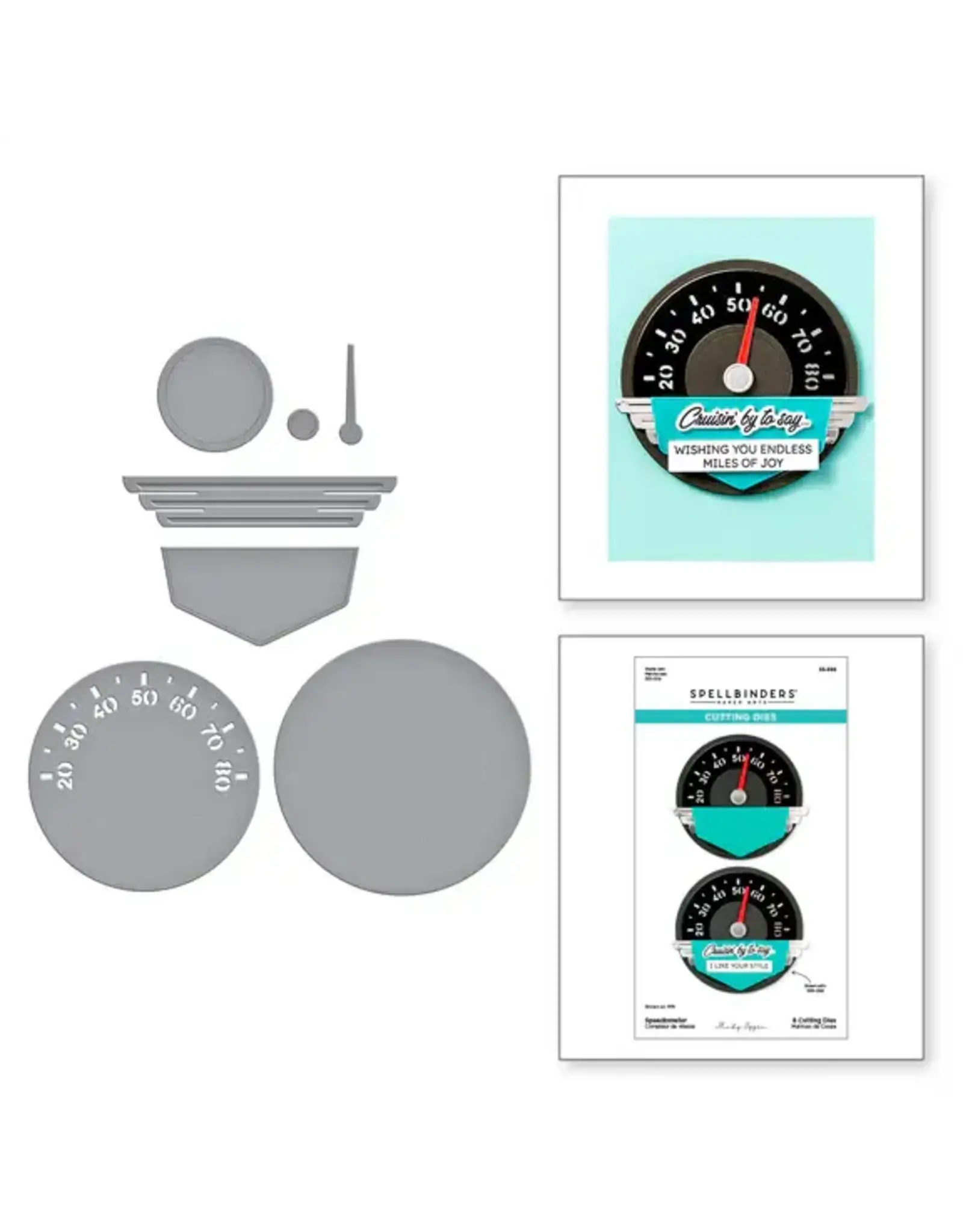 SPELLBINDERS SPELLBINDERS MINDY EGGEN CLASSIC ROAD LEGENDS COLLECTION SPEEDOMETER ETCHED DIE SET
