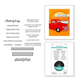 SPELLBINDERS SPELLBINDERS MINDY EGGEN CLASSIC ROAD LEGENDS COLLECTION CRUISIN' BY SENTIMENTS CLEAR STAMP & DIE SET