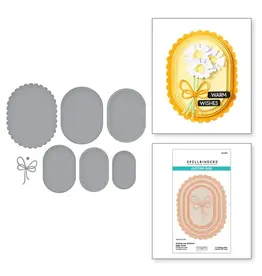 SPELLBINDERS SPELLBINDERS LISA HORTON WILDFLOWERS COLLECTION SCALLOP AND STITCHED EDGE OVALS ETCHED DIE SET
