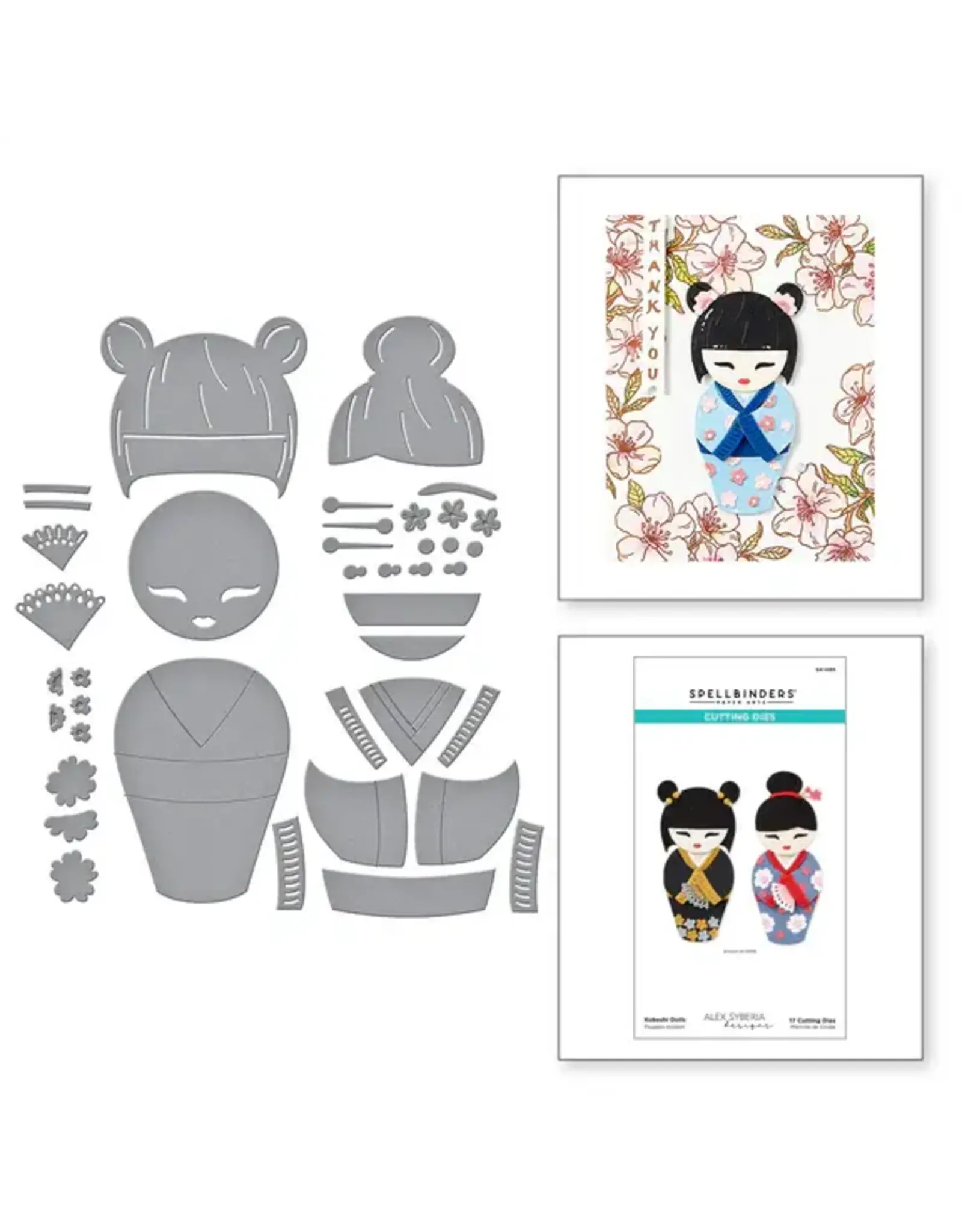 SPELLBINDERS SPELLBINDERS ALEX SYBERIA DESIGNS KYOTO COLLECTION KOKESHI DOLLS ETCHED DIE SET