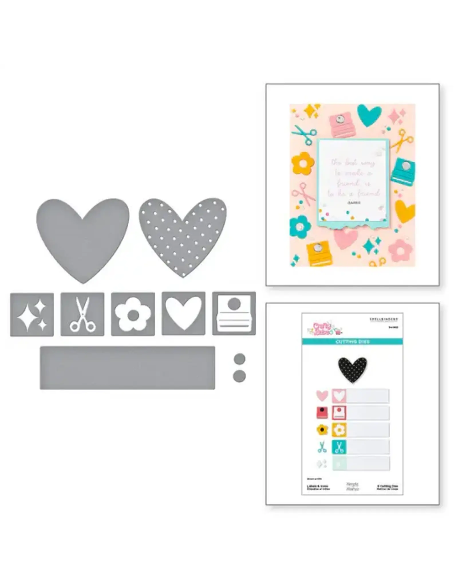 SPELLBINDERS SPELLBINDERS SIMPLE STORIES CRAFTY BABE COLLECTION LABELS & ICONS ETCHED DIE SET