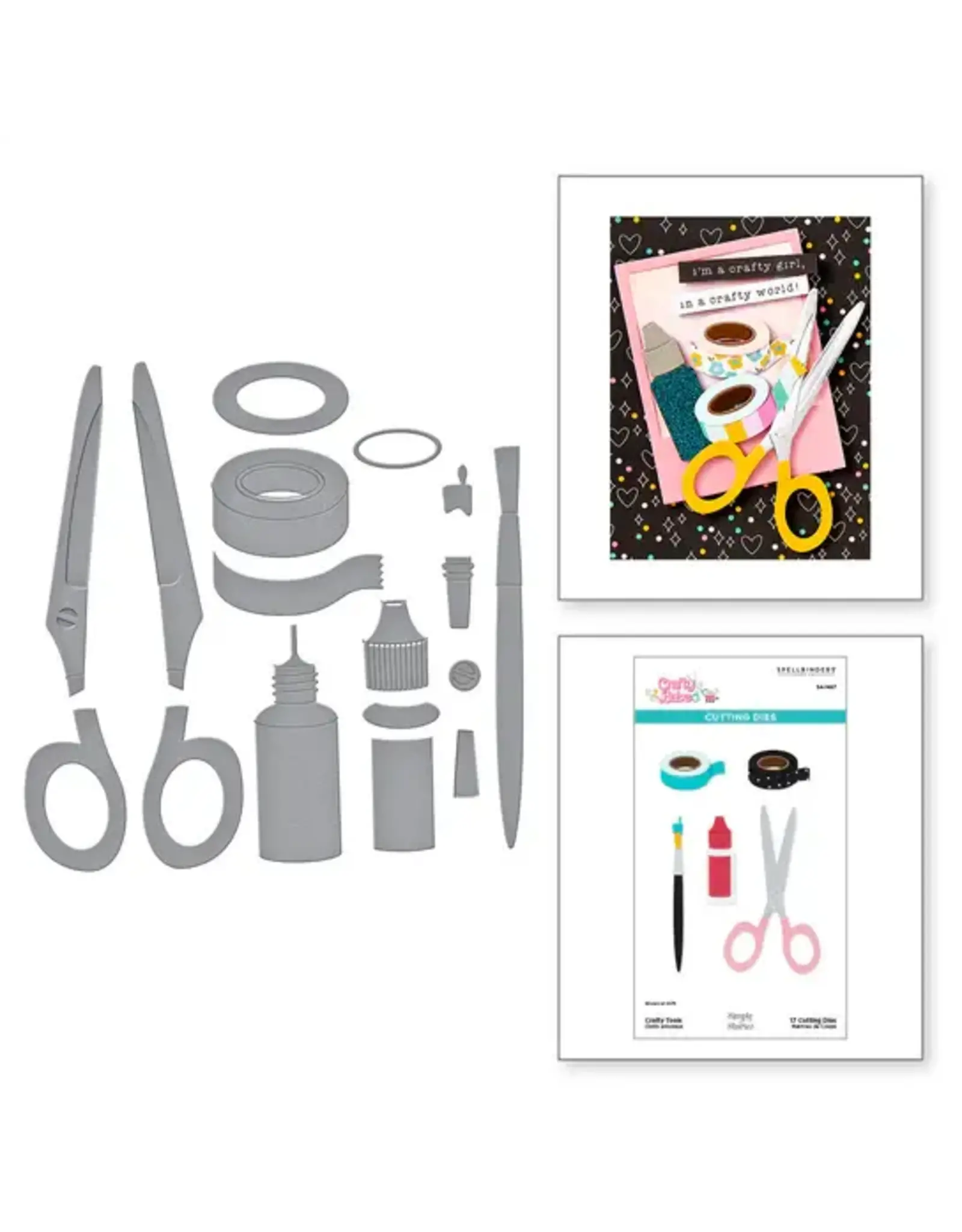 SPELLBINDERS SPELLBINDERS SIMPLE STORIES CRAFTY BABE COLLECTION CRAFTY TOOLS ETCHED DIE SET