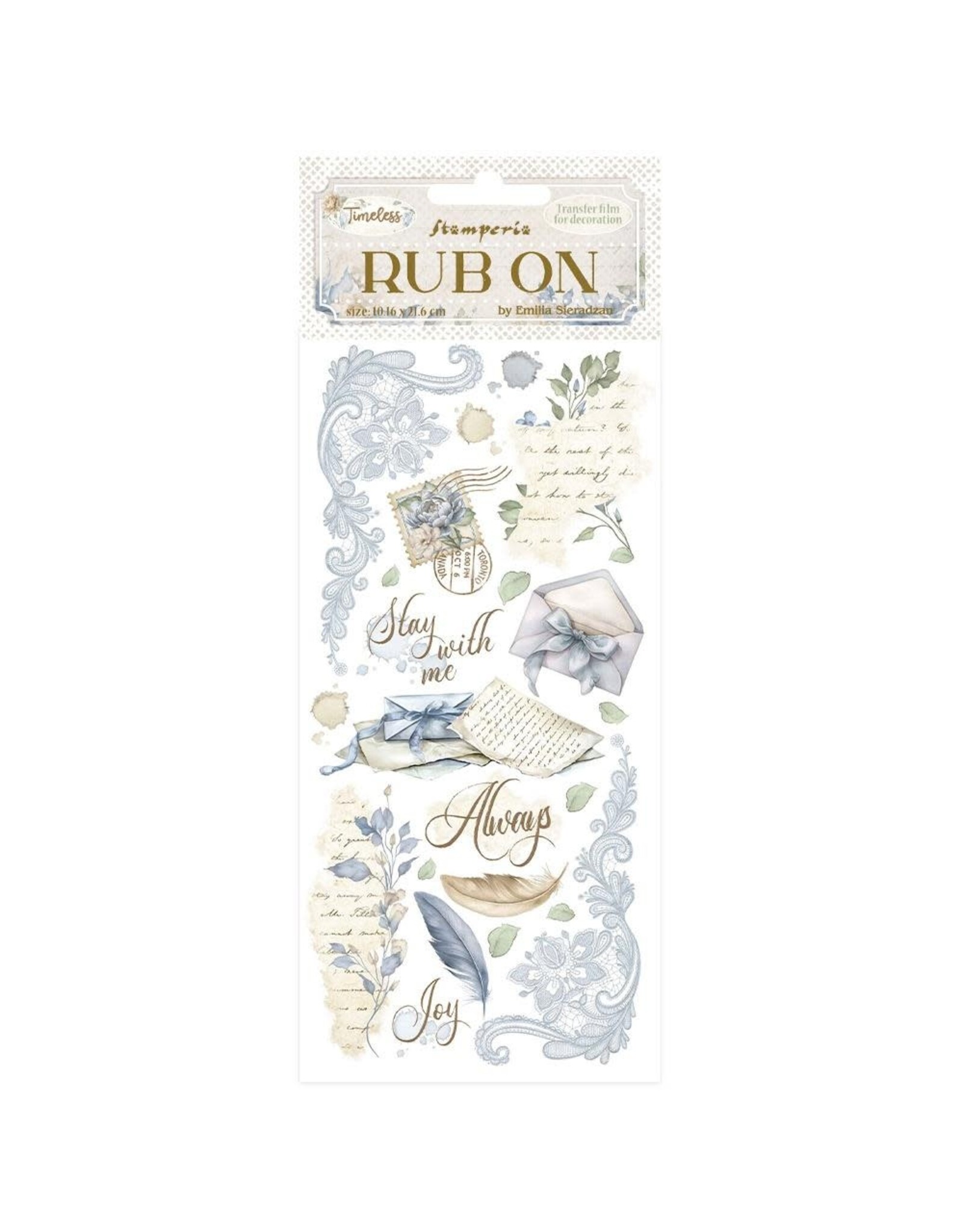 STAMPERIA STAMPERIA TIMELESS LETTERS RUB-ON