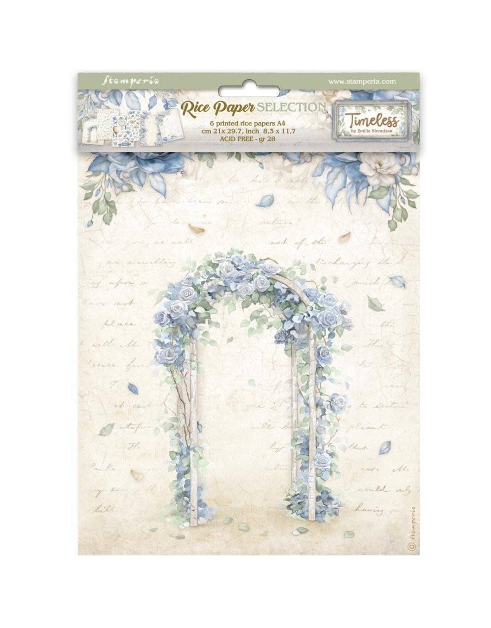 STAMPERIA STAMPERIA TIMELESS ASSORTED A4 RICE PAPER 6/PK