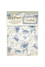 STAMPERIA STAMPERIA TIMELESS ASSORTED A6 RICE PAPER DECOUPAGE BACKGROUNDS 10.5X14.8CM 8/PK