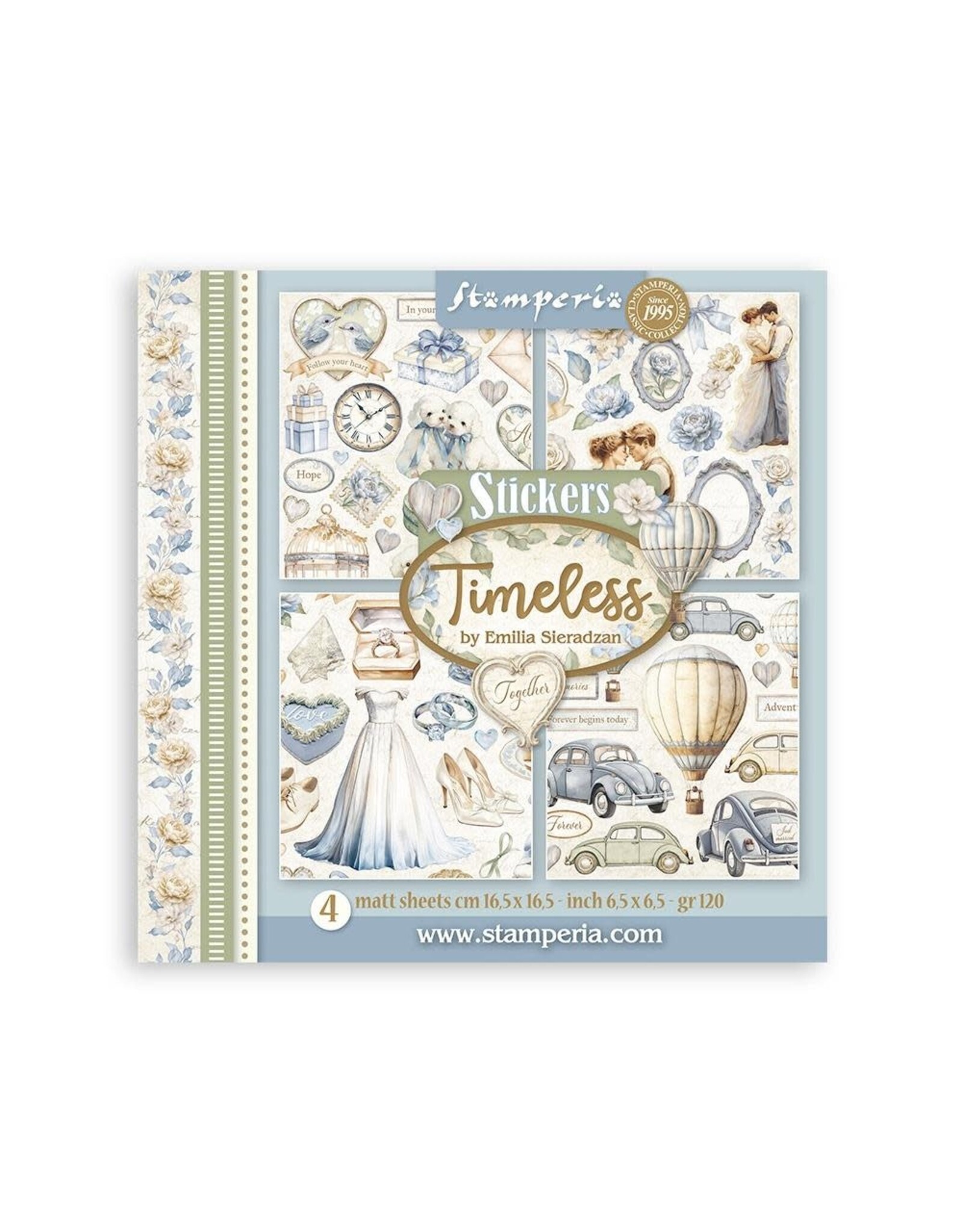 STAMPERIA STAMPERIA TIMELESS STICKERS 4/PK
