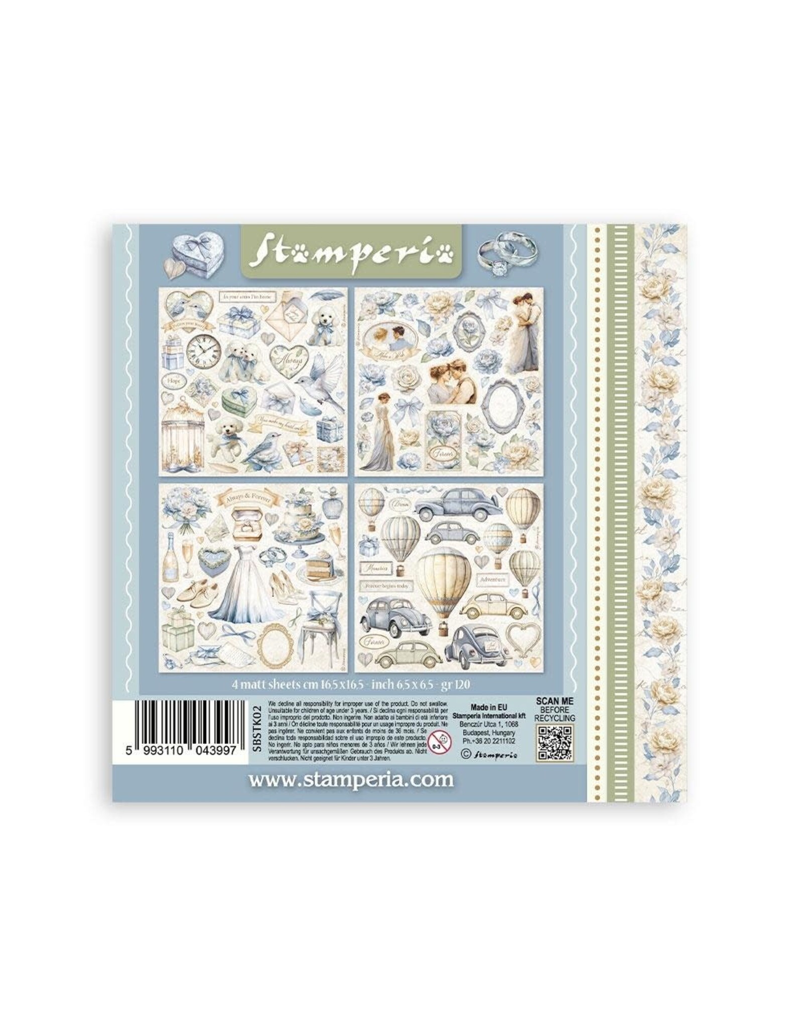 STAMPERIA STAMPERIA TIMELESS STICKERS 4/PK
