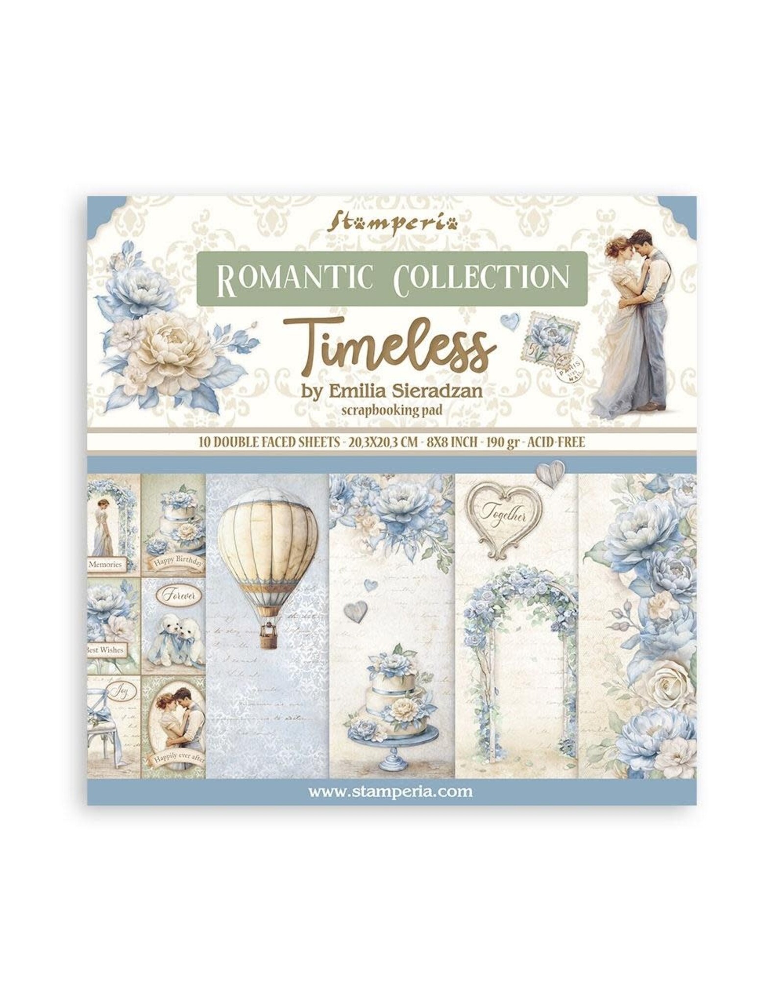 STAMPERIA STAMPERIA TIMELESS 8x8 COLLECTION PACK 10 SHEETS