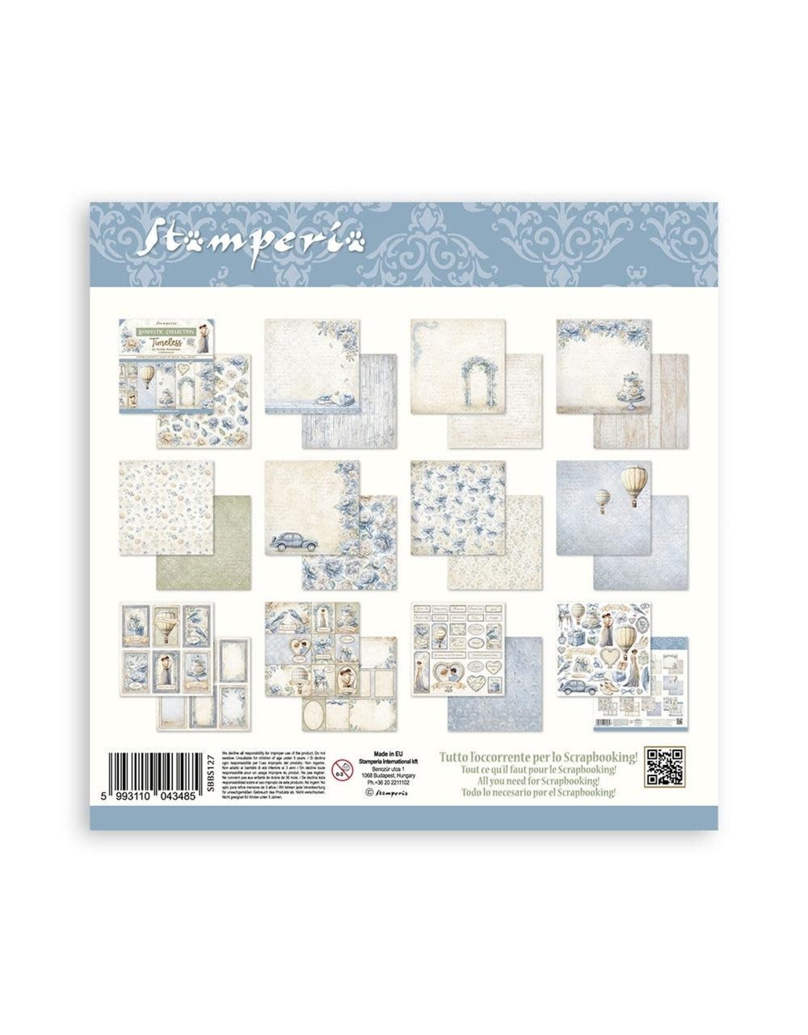 STAMPERIA STAMPERIA TIMELESS 8x8 COLLECTION PACK 10 SHEETS
