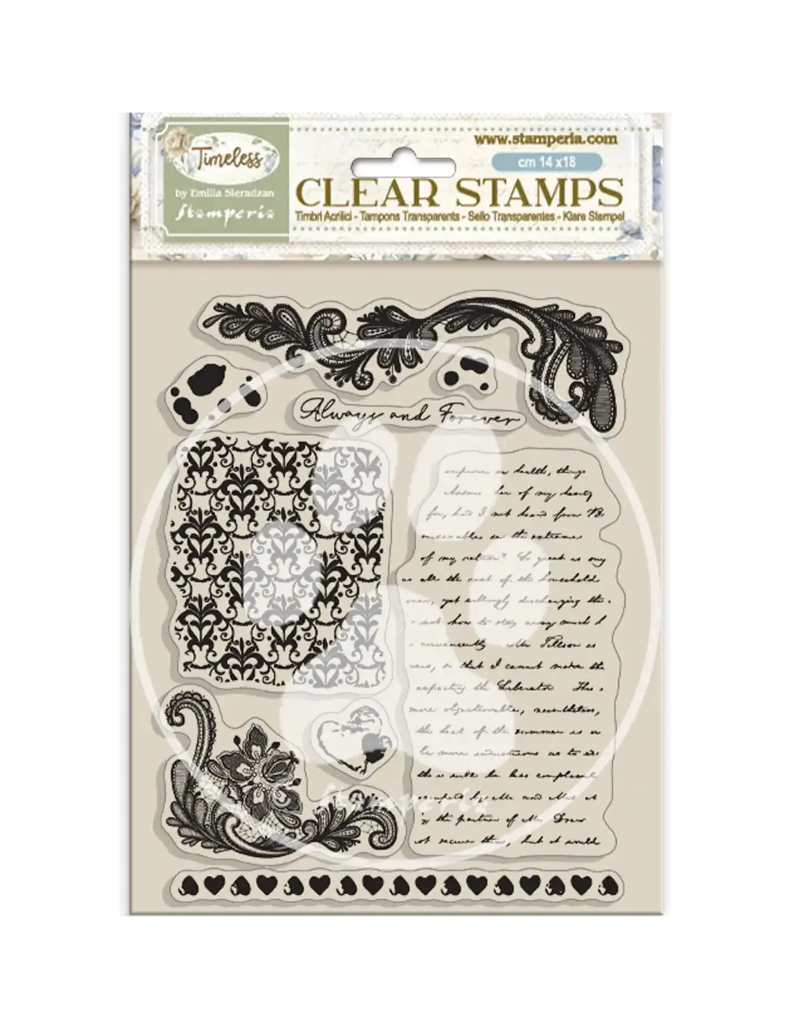 STAMPERIA STAMPERIA TIMELESS BACKGROUNDS CLEAR STAMP SET