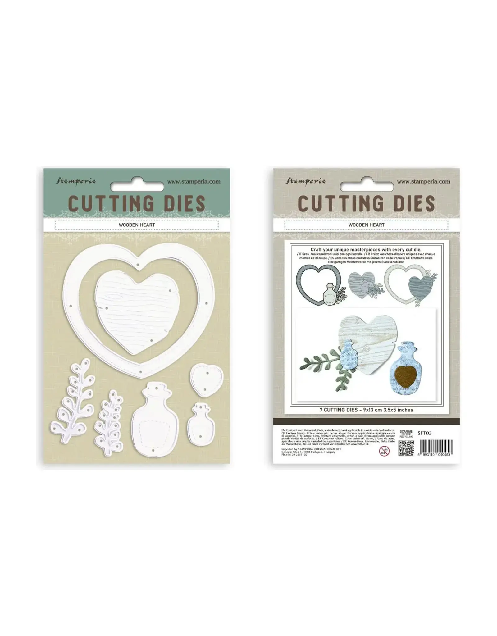 STAMPERIA STAMPERIA WOODEN HEART A6 DIE SET