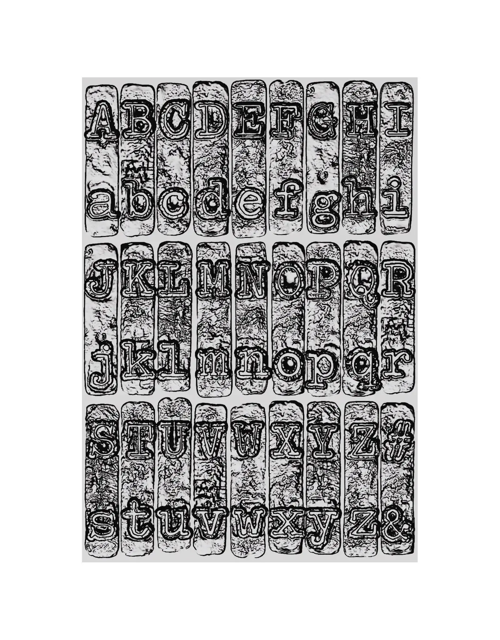 SIZZIX SIZZIX TIM HOLTZ 3D TEXTURE FADES TYPEWRITER LARGE A5 EMBOSSING FOLDER