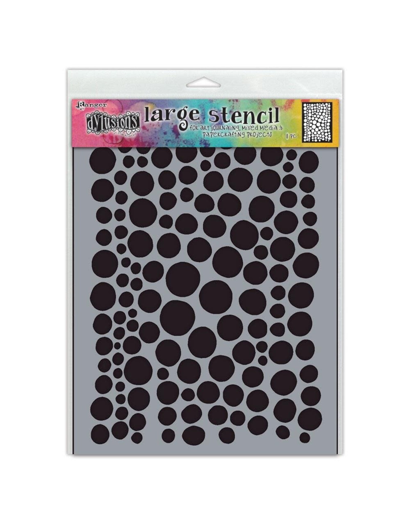 RANGER DYLUSIONS DRIP DROPS LARGE 9x12 STENCIL