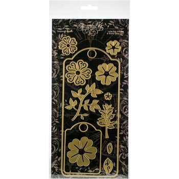 GRAPHIC 45 GRAPHIC 45 STAPLES LARGE TAG, ATC TAG & FLOWER METAL DIES