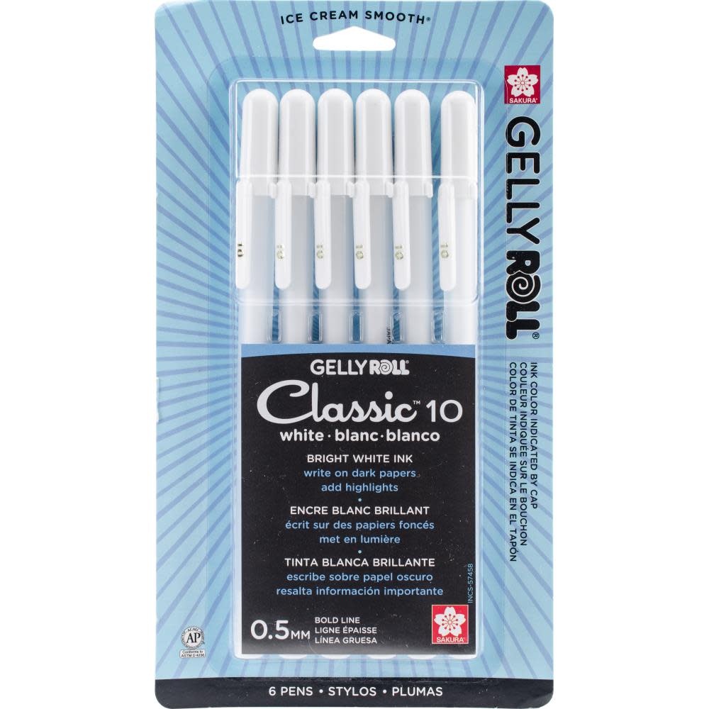 SAKURA SAKURA GELLY ROLL OPAQUE WHITE 10 .5MM PEN
