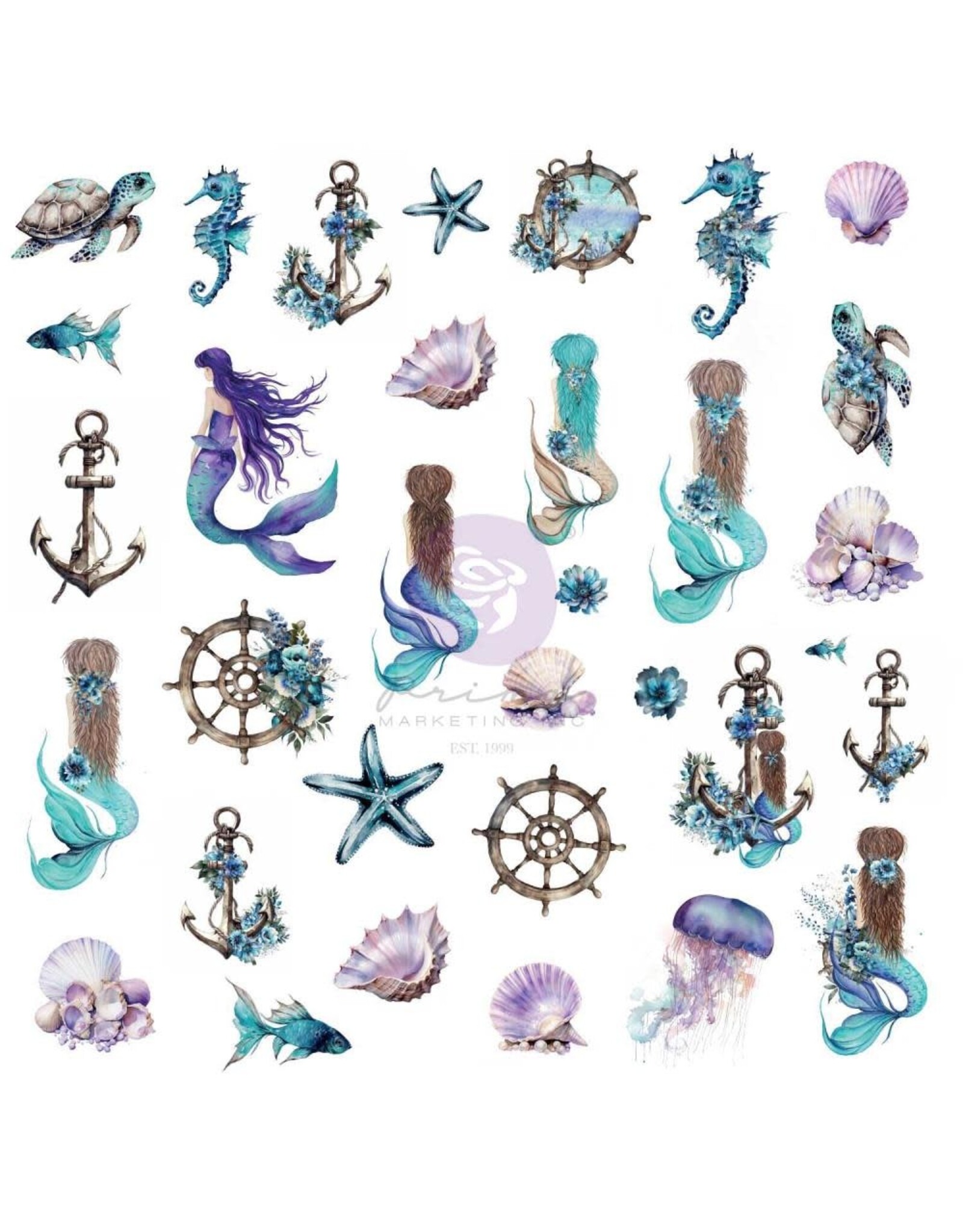 PRIMA PRIMA MERMAID'S TREASURES EPHEMERA 66 PIECES