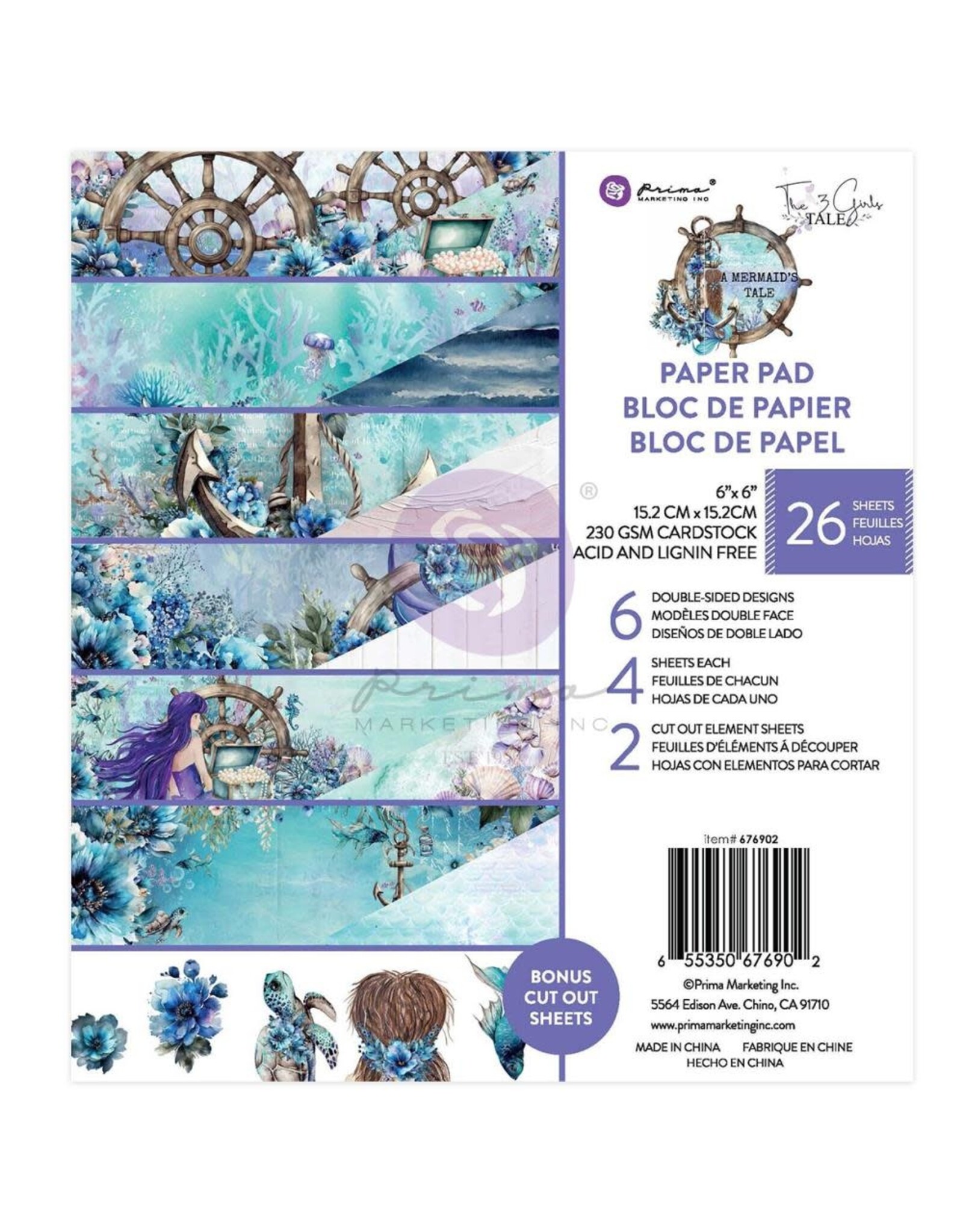 PRIMA PRIMA A MERMAID'S TALE 6x6 PAPER PAD 26 SHEETS